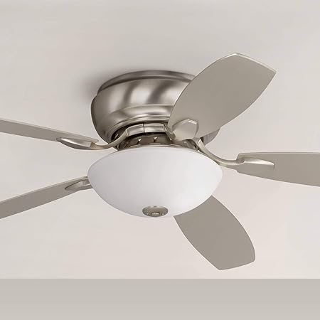 52 Casa Habitat Hugger Ceiling Fan With Light Led Brushed Nickel