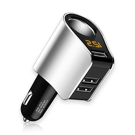 aceyoon Kfz Zigarettenanzünder,USB Auto Ladegerät schenell Verteiler USB mit LED 5V / 3.1A 3 Ports Aufladen für Samsung Galax