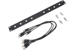 Wisoqu Front Mount Antennas Re Location Rack Kit, 1U Front Panel, 8 Hole Ports, 4 Cables, for SLX SLX2 LX4 PGX2 Wireless Syst