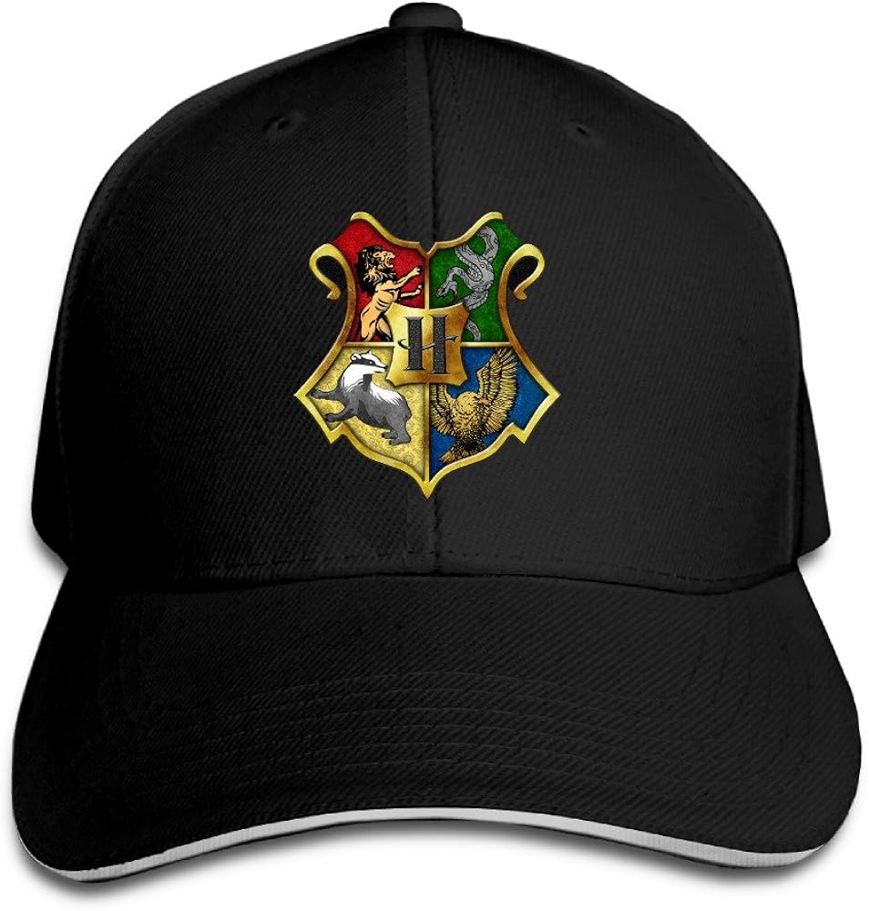 Hittings Harry Potter Hogwarts Crest Supermade Unisex Peaked Baseball Cap Snapback Hats Black