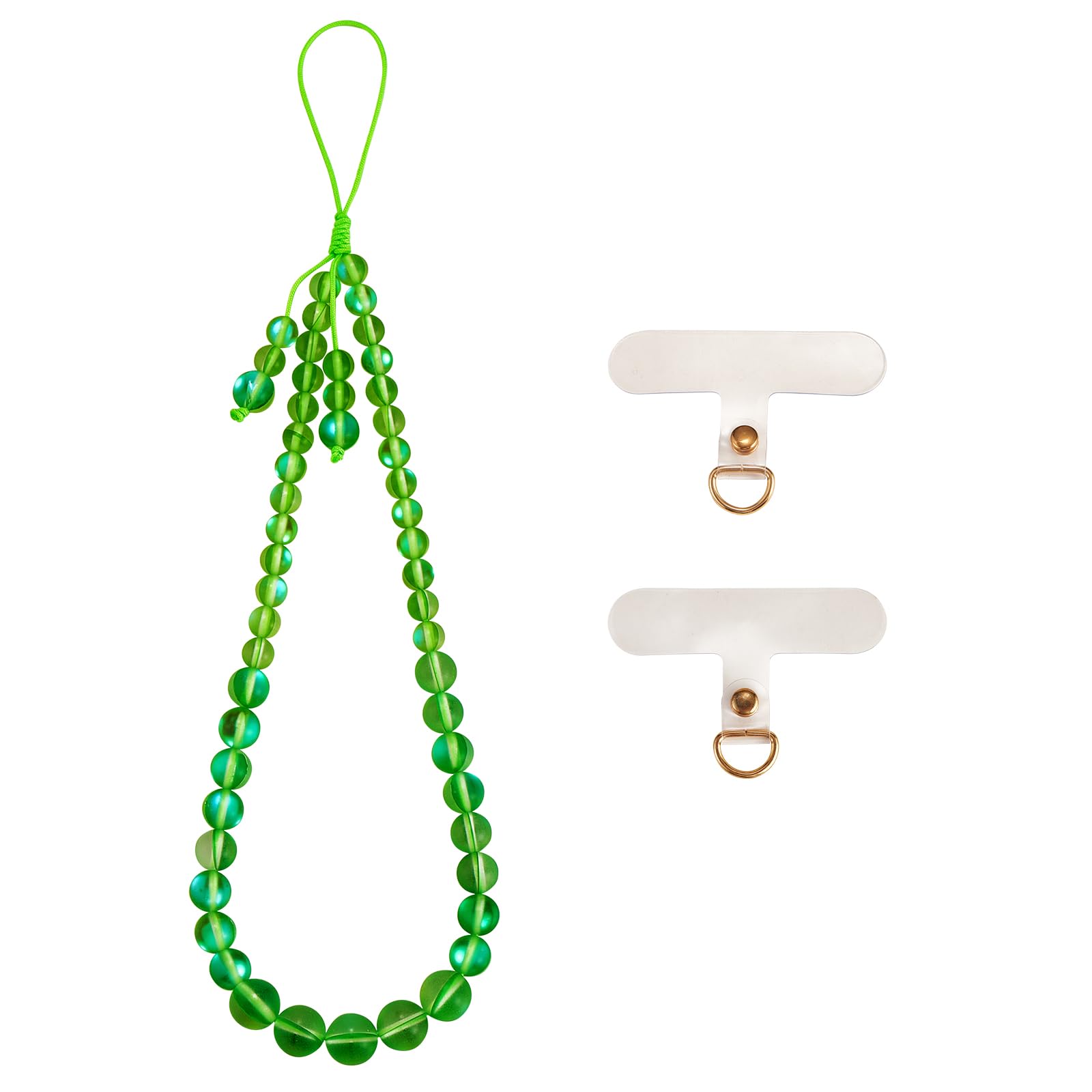 BEEFLYING Crystal Stone Beads Wrist Straps for Phone Handmade Anti-lost Lanyard Rope for Cell Phone Hanging (Spring Green)