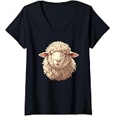 Womens Sheep V-Neck T-Shirt