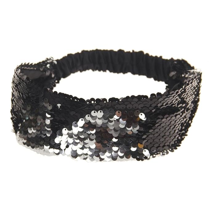 Yuelie Fashion Women Sequins Elastic Yoga Headband Run Head Wrap