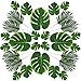 LEAFBABY 48 PCS 2 Kinds 4 Sizes Artificial Fake Lifelike Simulation Tropical Palm Leaves for Home Kitchen Party Decorations