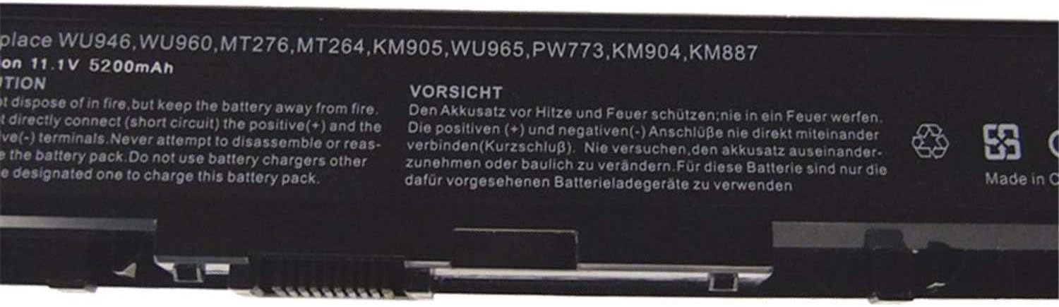 WU946 WU960 MT264 KM958 312-0701 312-0702 KM901 KM905 MT276 MT277 RM803 RM855 WU965 KM904 KM965 Laptop Battery Replacement for Dell Studio 1558 1555 1537 1535 1557 1536 PP39L PP33L(11.1V 5200mAh) - Image 4
