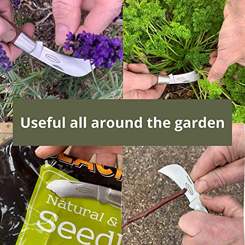 Folding Garden Knife. This Hawkbill Blade is Curved Making it Great for