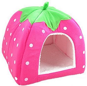 Amazon Outflower 犬小屋 室内 中型犬 大型犬 小型犬 ペット用品 ペットハウス 猫ハウス 犬ハウス 可愛い 折りたたみ ふわふわ おしゃれ 防寒 暖かい イチゴ型 耐久性 5サイズ 犬用 猫用 Outflower 犬小屋 通販