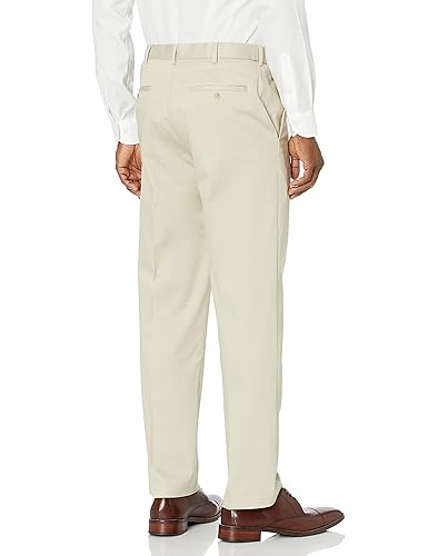 Haggar Men's Classic Fit Flat-Front Hidden Expandable Waistband