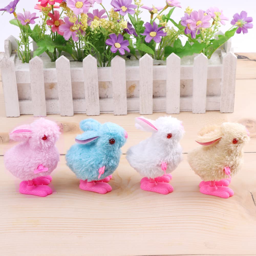Bunny Jumping Chick Wind Up Toys Novelty Chicken Hopping Windup Toy for Kids Toddlers Easter Egg Hunt Basket Stocking Stuffers Party Favors Goody Bag Fillers Birthdays Gifts (Color A)