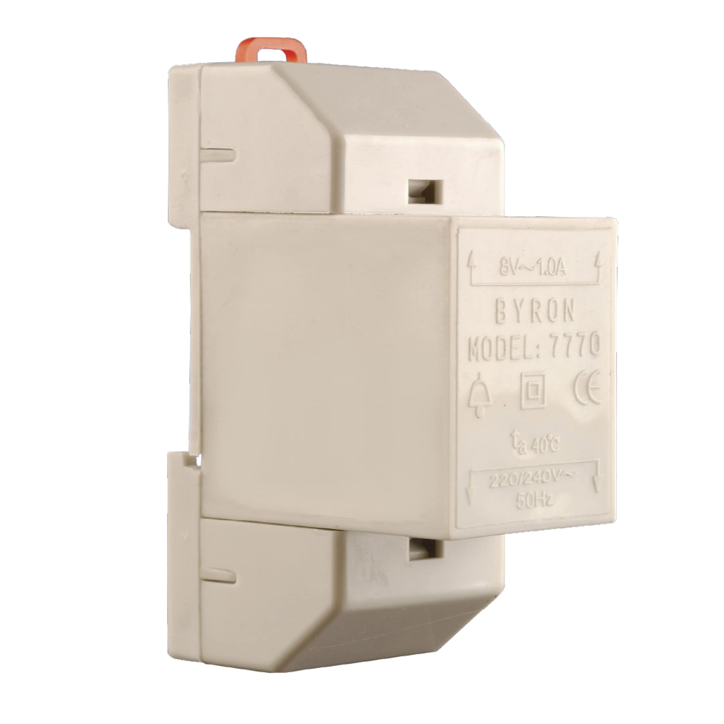 Byron Doorbell Transformer, 8 V/1 Amp, For Wired Doorbells, Simple 2 Wire Installation, Wall or Rail Mounted (7770)