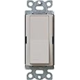Lutron Claro On/Off Switch, 15-Amp, Single-Pole, SC-1PS-TP, Taupe