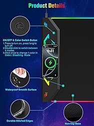 Gaming Mouse Pad RGB, 35"x15.8" Large Keyboard Desk