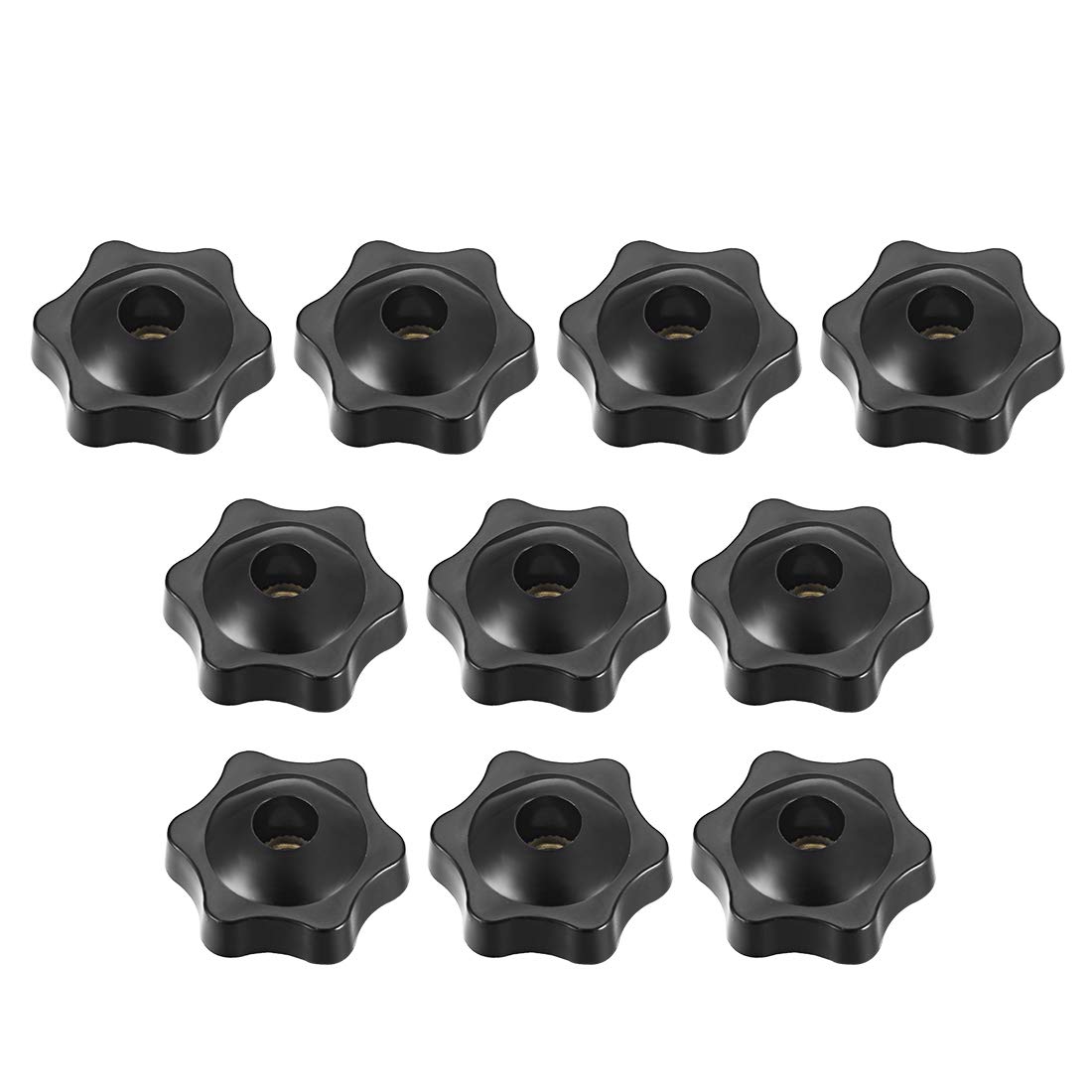 uxcell Clamping Handle Screw Knobs Handle M6 Threaded Through Hole Star-Shape 10 pcs