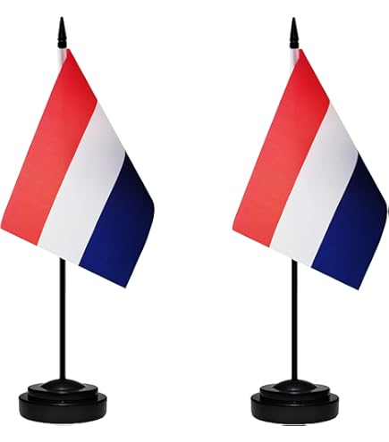 North Holland Table Flag - 5x8" Desk Flag With Black Plastic Base