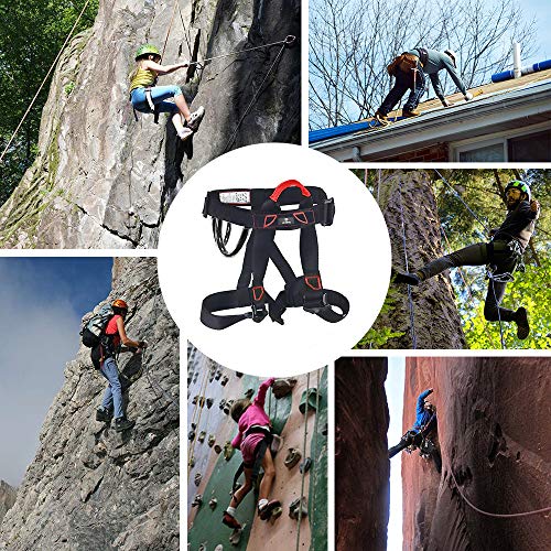 Gabbro Climbing Harness, Thickened Wider Safety Harness to Protect Waist, Safety Gear Climbing Rope for Fall Protection, Harness for Work at Height Fire Rescuing (Harness) - Thumbnail 5
