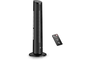 Manastin Tower Fan for Bedroom, 33" Oscillating Fan with Remote, 25ft/s, 25dB Quiet, 3 Speeds&Modes, 15H Timer, Cooling Fans that Blow Cold Air