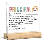 Principal Gifts for Women Men, Gift for Principal Definition Clear Acrylic Desk Decorative Sign Home Office Decor