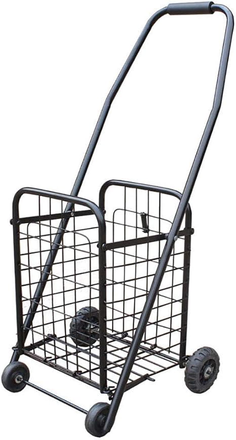 Amazon ショッピングカートポータブル折りたたみ式小型カート登山階段フードカートを購入する古いハンドカートトロリートロリー荷物トレーラー 色 黒 サイズ 37 32 76cm Dzx ショッピングキャリー 通販