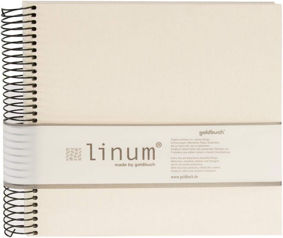 Linum Photo Album 20/20 Beige, Spiral Album, 20 x 20 cm