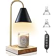 ZXMEAN Candle Warmer Lamp with Dimmer, 2H/4H/8H Timer Electric Candle Warmer for Jar Candles Lamp Warmer Home Decor, Candle Warm Lamps with 2 Bulbs (Black)