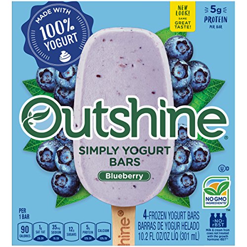OUTSHINE Simply Yogurt Bars, Blueberry, 4 count Box