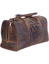 KomalC Genuine Leather Duffel | Travel Overnight Weekend Leather Bag | Sports Gym Duffel For Men