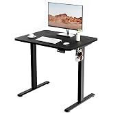 Small Standing Desk, 32"x24" Height Adjustable Sit-Stand Office, Black | Electric Adjustable Standing Desk, Sit to Stand Computer Office Desk with Splice Board, Memory Preset, Lifts 28.7''-46.5"