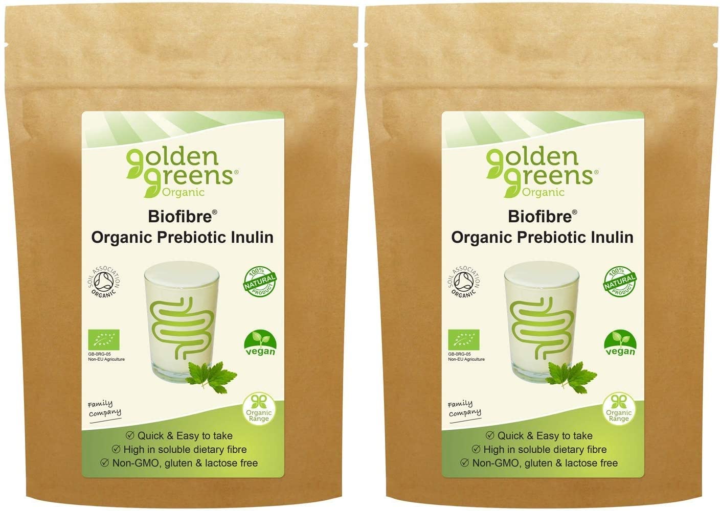2X 250g Greens Organic Prebiotic Inulin Supplement