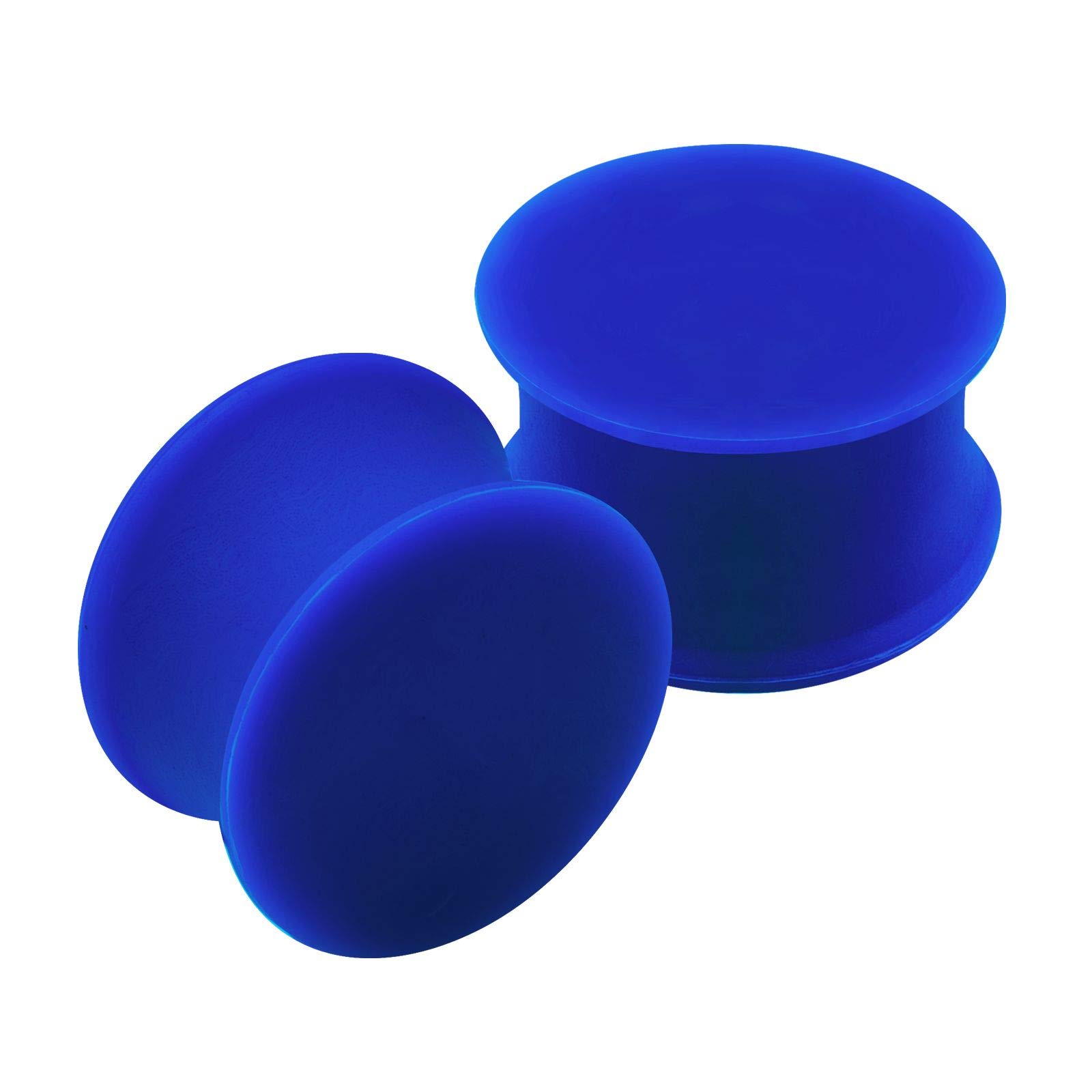 KJM FASHION 2PCS Silicone Dark Blue 5/8 inch Double Flared Saddle Cute Ear Stretcher Gauge Plug Lobe Earring Piercing Jewellery 2711