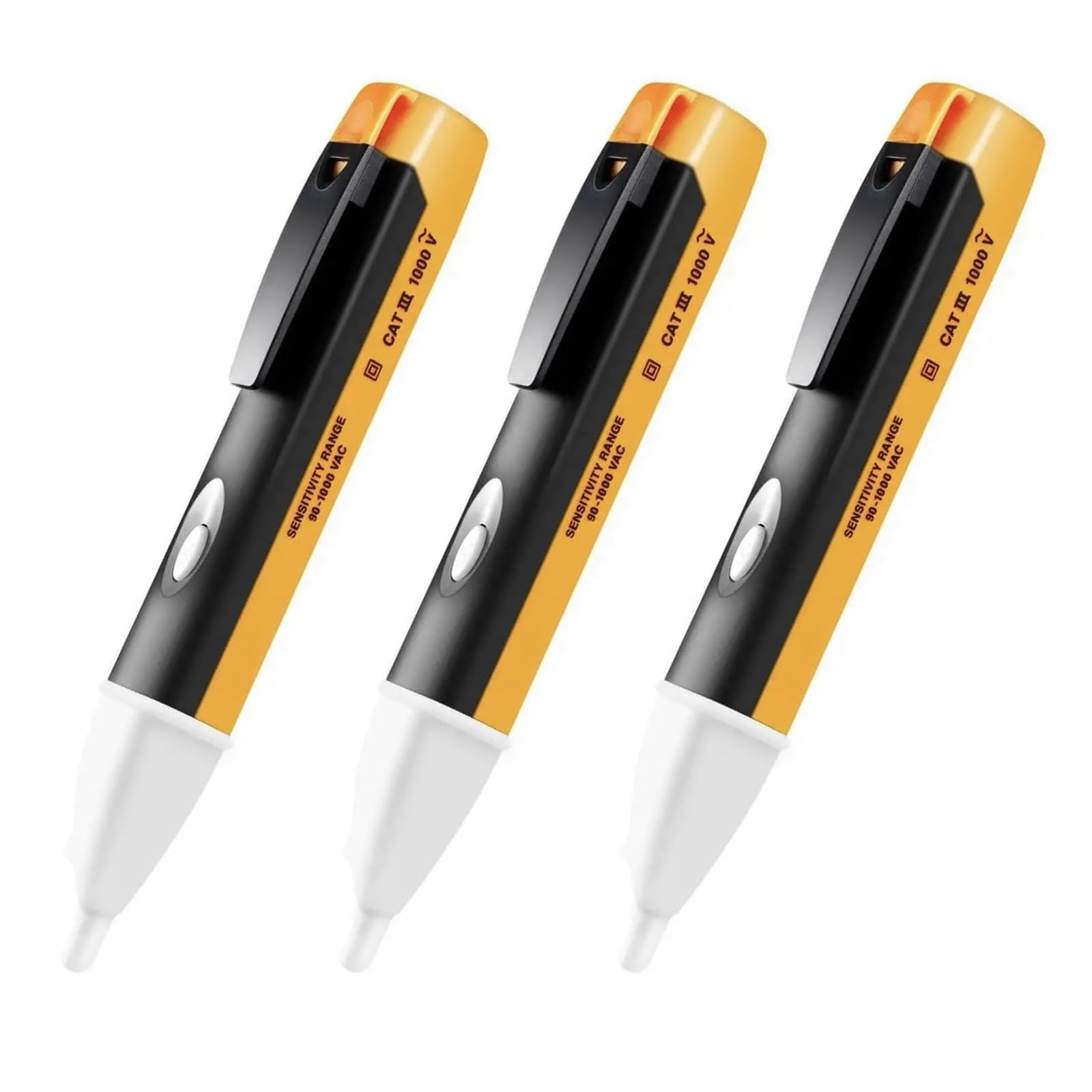 Asheyya 3 PCS Voltage Tester Pen, Non-Contact Electric Tester Pen, 90V-1000V Volt Stick with Flashlight and Buzzer Alarm