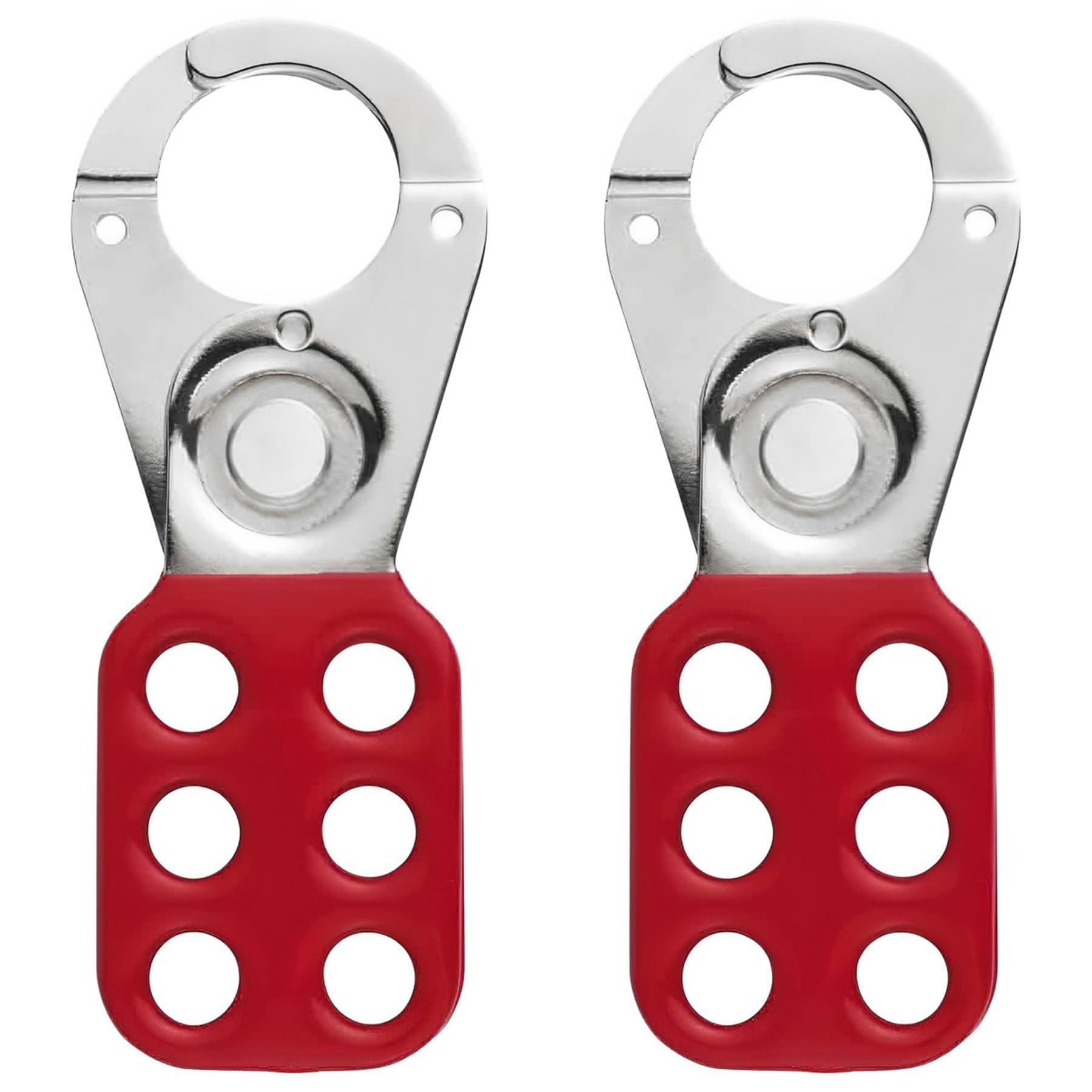 Alriedy Padlock Hasp, Pack of 2 Safety Hasp Lockout, 25 mm Opening Spacing, 6 Holes Hasp Lock, Lockout Hasp for Work Safety, Robust Locking, Ideal for Lockout Tagout
