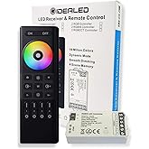 GIDEALED RGBW LED Controller with 4 Zones RF 2.4GHz Wireless Remote Control,4 Channel RGBW LED Strip Controller for FCOB COB RGB RGBW LED Strip Light Dimming & Color Changing DC5V~24V