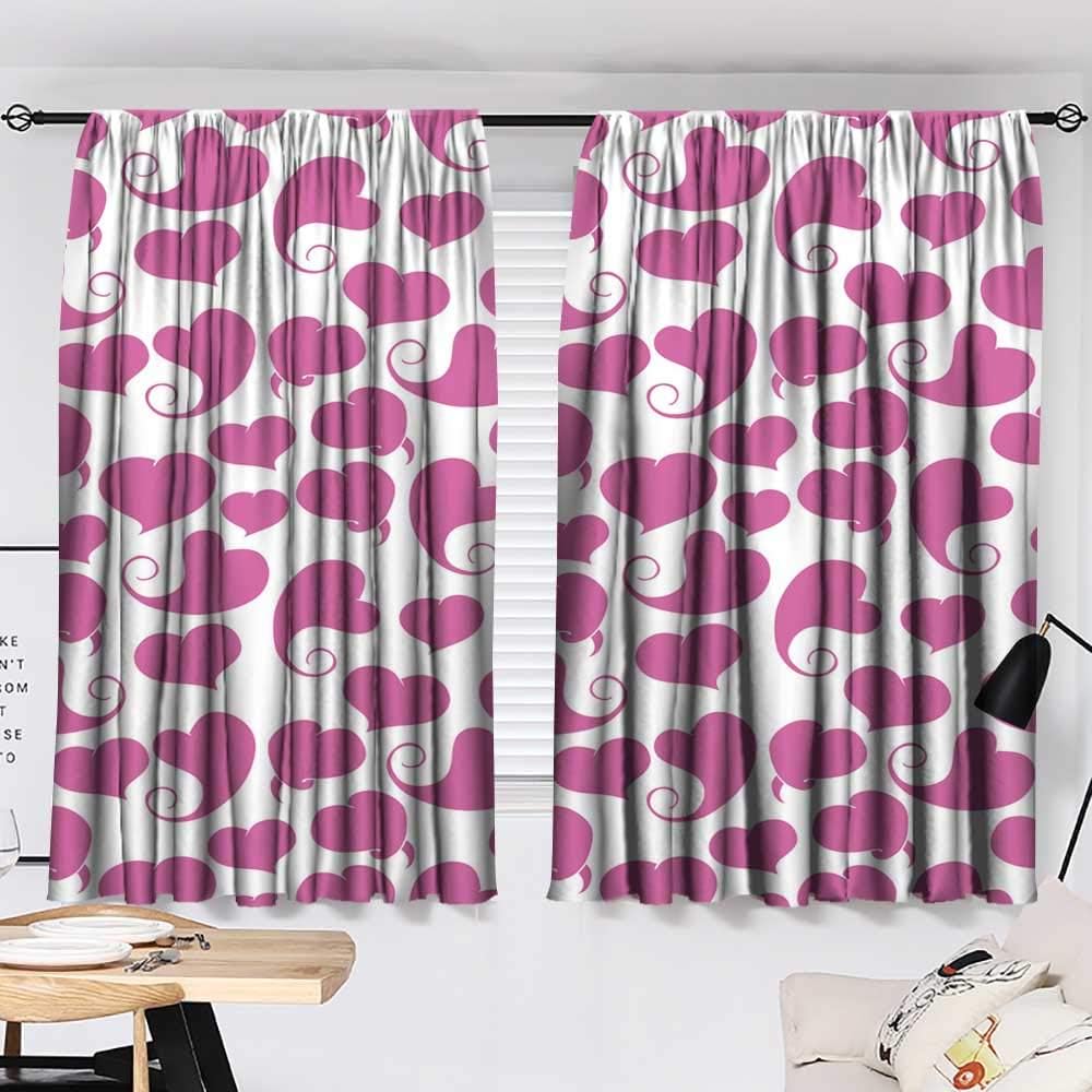 Amazon Com Hariiuet Navy Blue Curtains Seamless Pattern Pink