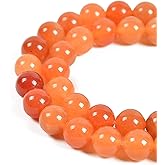90pcs 4mm Natural Orange Aventurine Gemstone Round Spacer Loose Stone Beads for Jewelry Making 15.5" 1 Strand (Orange Aventurine, 4mm 90Beads)