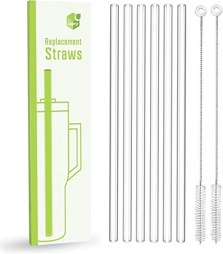 12-Inch Reusable Straws For 40oz Tumblers - 6 Pack Multicolor With Cleaning Brush