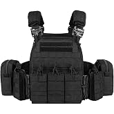 CrogaGear Tactical Outdoor Vest with Quick Release and PALS Molle System 1000D Nylon