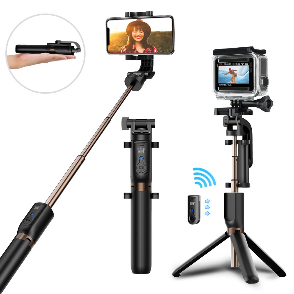 Perche Selfie Trépied MATONE Bluetooth Selfie Stick Monopode Extensible avec Télécommande, 360°Rotable Bâton de Selfie pour iPhone X/8/7 Plus/6S/6, Samsung Galaxy S9/S8 Plus, Gopro et Caméras d\'Action