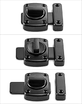 QWORK 2 Pack Rotate Bolt Latch Gate Latches Safety Door Lock Black view 3
