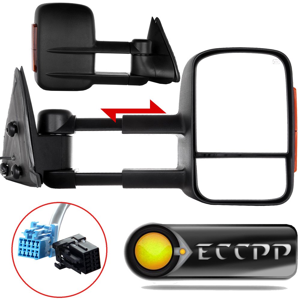 ECCPP Towing Mirrors Pair Set Replacement fit for 2003-06 Chevy Silverado  1500 2500 HD 3500 Suburban 1500 2500 Tahoe GMC Sierra Yukon Power Heated  Signal ...