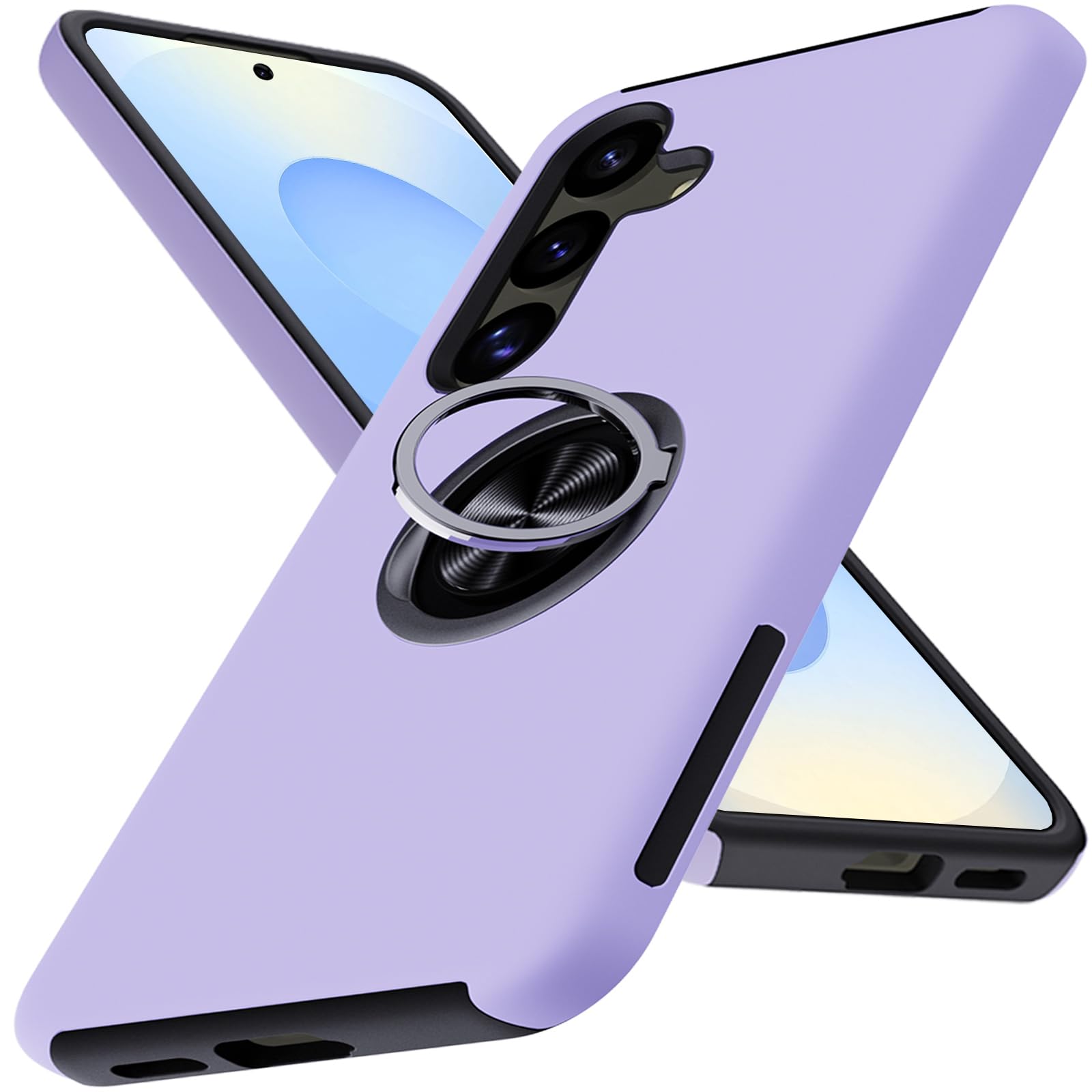 Auiaphy for Galaxy S25 Plus Case, Military-Grade Shockproof Cover, with Ring Holder Kickstand Rotatable, for Samsung S25 Plus Case, Slim Fit Protective Case for Samsung Galaxy S25 Plus, 6.7”, Purple