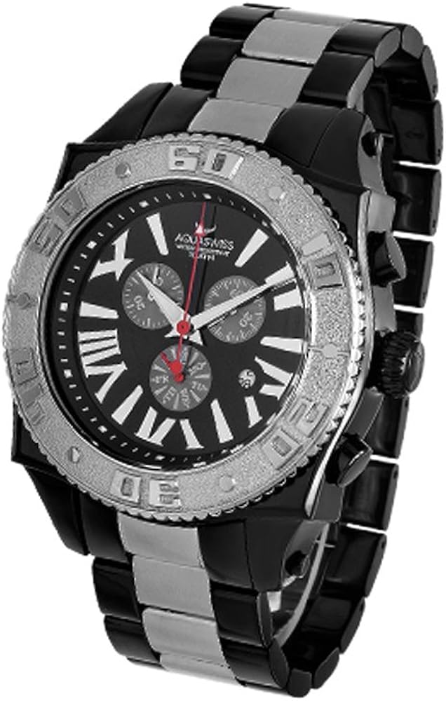 Aquaswiss Chronograph Swiss Quartz Large 50 MM Watch Black