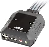 ATEN CS22DP 2-Port USB DisplayPort KVM Switch 4K30Hz Peripheral Sharing Remote view 2