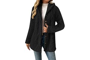 GOHRSHA Womens Fuzzy Sherpa Jacket Fashion Casual Long Sleeve Open Front Button Down Cardigan Jacquard Knitted Fleece Jacket