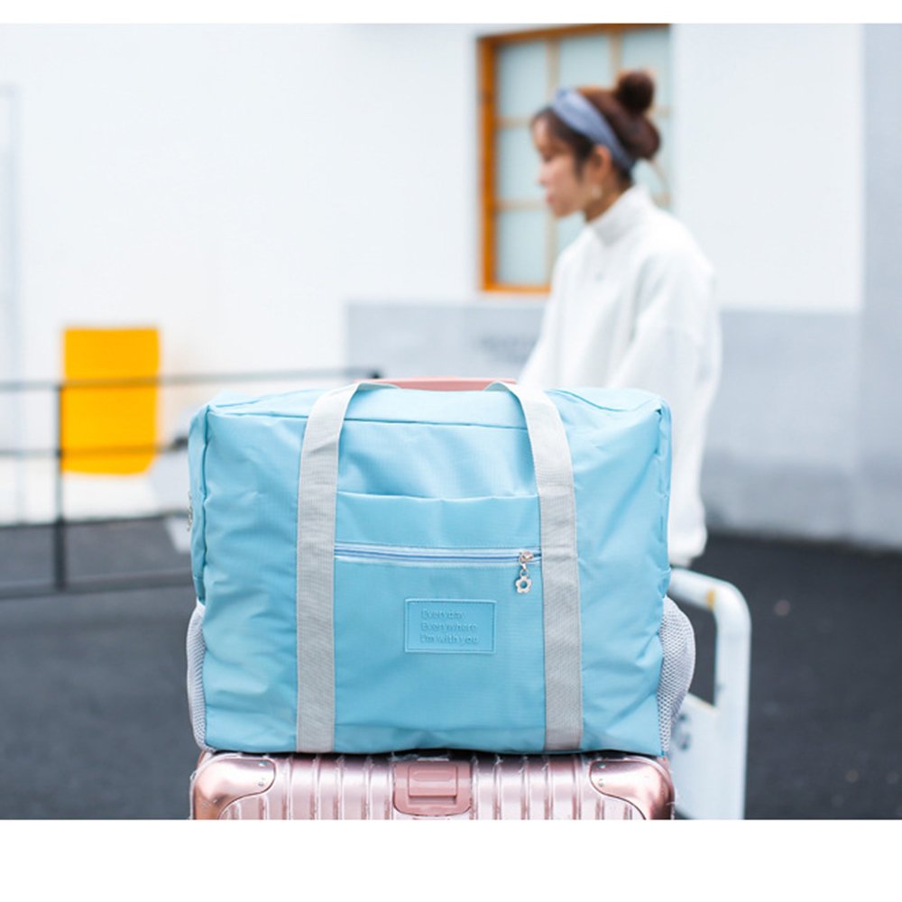 Travel Foldable Duffel Bag, Vinmax Large Capacity Waterproof Lightweight travel Luggage bag for Sports, Gym, Vacation (Blue)