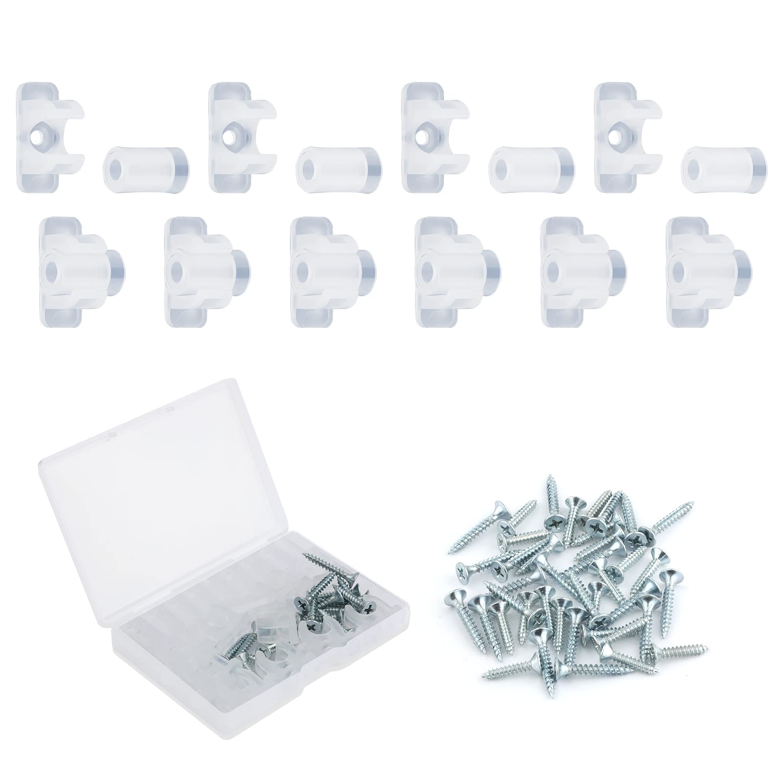 10 Pack False Front Cabinet Clips, with Screws Acrylic False Front Cabinet Drawer Clips for Kitchen Fronts Cabinet Drawer Drawers