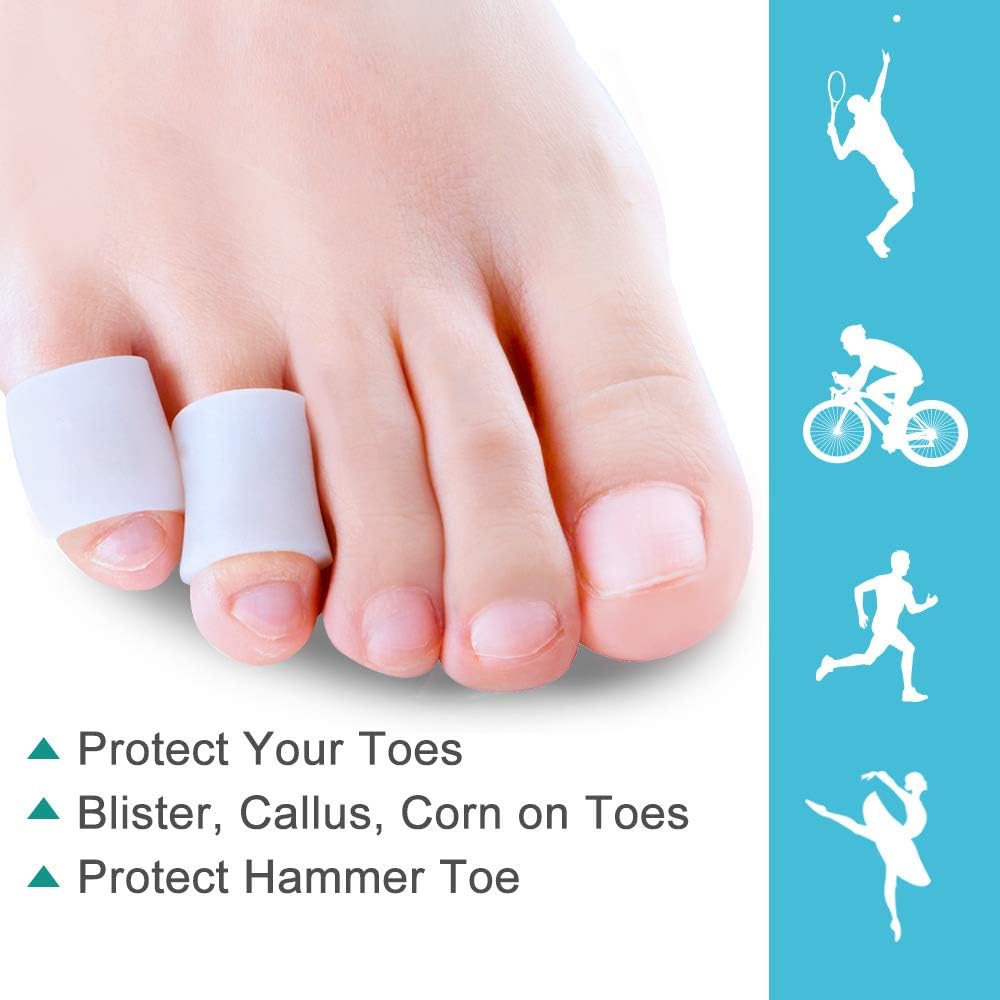 Povihome Gel Toe Protector, Toe Sleeves for Blister, Sore Corns, Prevent Friction from Shoes (3 Pairs Thin + 2 Pairs Thick): Health & Personal Care