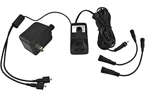 SAC SMARTEN ARTS Submersible Water Pump - Quiet, 119GPH, 10W, 12V, 3.6ft Lift for Aquariums, Fountains, Ponds, Hydroponic Systems