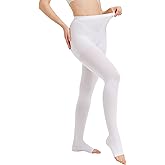 NURCOM 15-20 mmHg Compression Pantyhose for Women & Men, Open Toe Medical Compression Stockings, Waist High Opaque Compression Tights, Graduated Support for Varicose Veins, Edema, DVT, Post Surgery