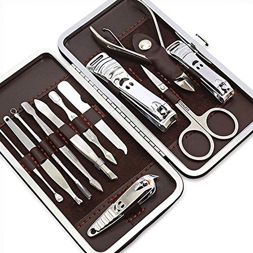 Gospire 12Pcs Nail Care Personal Manicure & Pedicure Set, Travel & Grooming Kit Stainless Steel Personal and Professional Use Ergonomic Different Tools Nails Clippers - Thumbnail 6