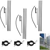 FFN Swooper Flutter Flag Hardware-Three 4 Piece Pole Kits with Ground Spikes